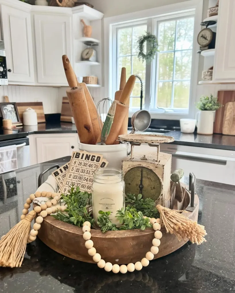 1. Create a Centerpiece with a Decorative Tray