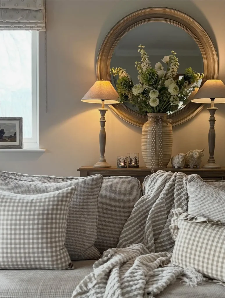 1. Start with a Neutral Foundation (Modern Farmhouse Living Room Base)