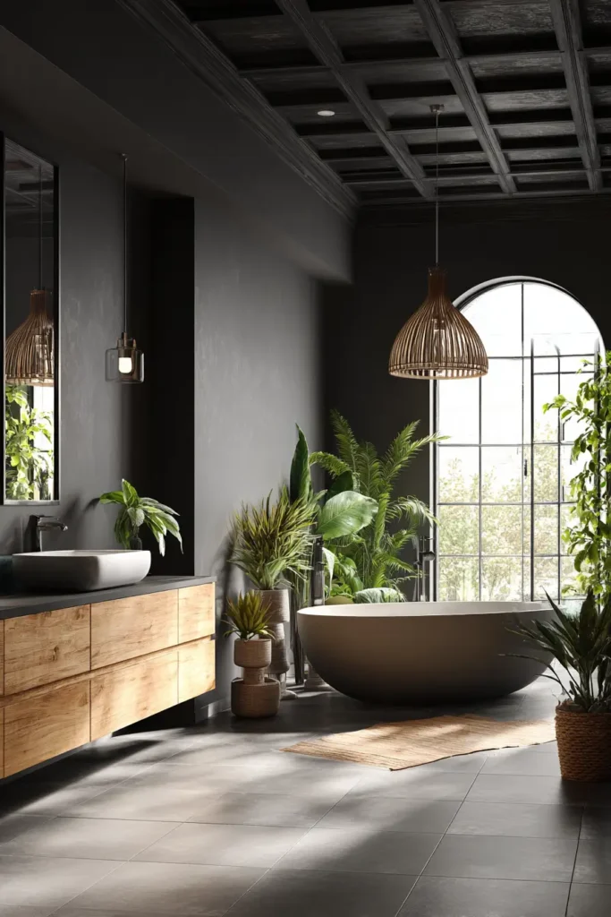 10. Black Ceiling for Dramatic Contrast