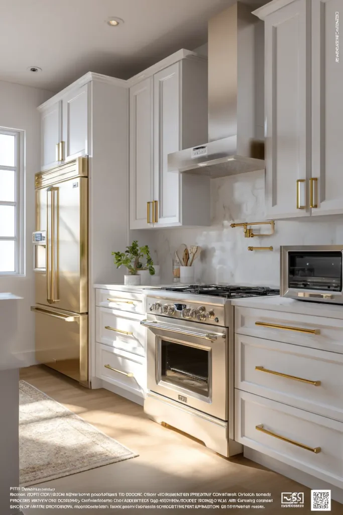 12. Matching Appliance Handles to Gold Cabinet Hardware