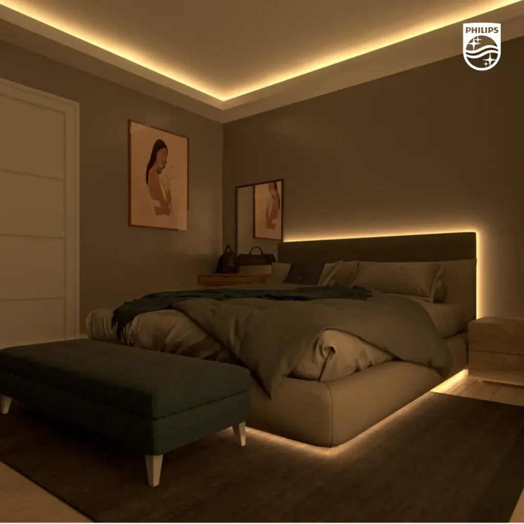 12. Under-Bed Lighting for Floating Effect
