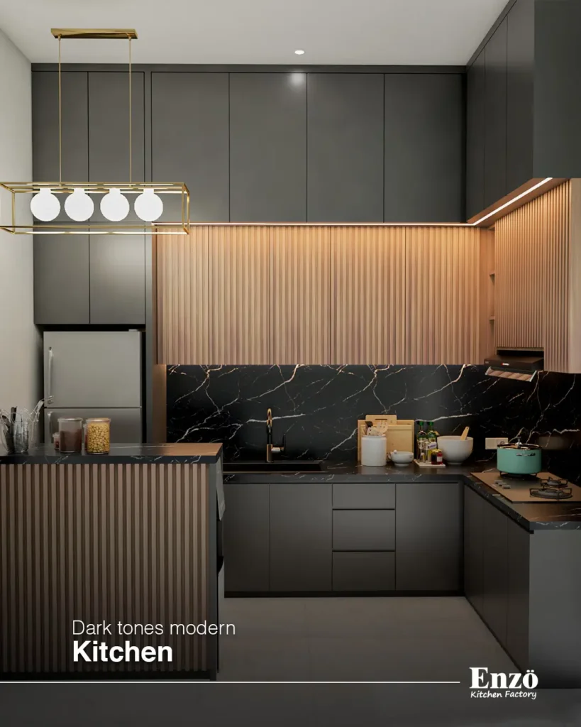 13. Mixed Material Cabinetry Adds Interest