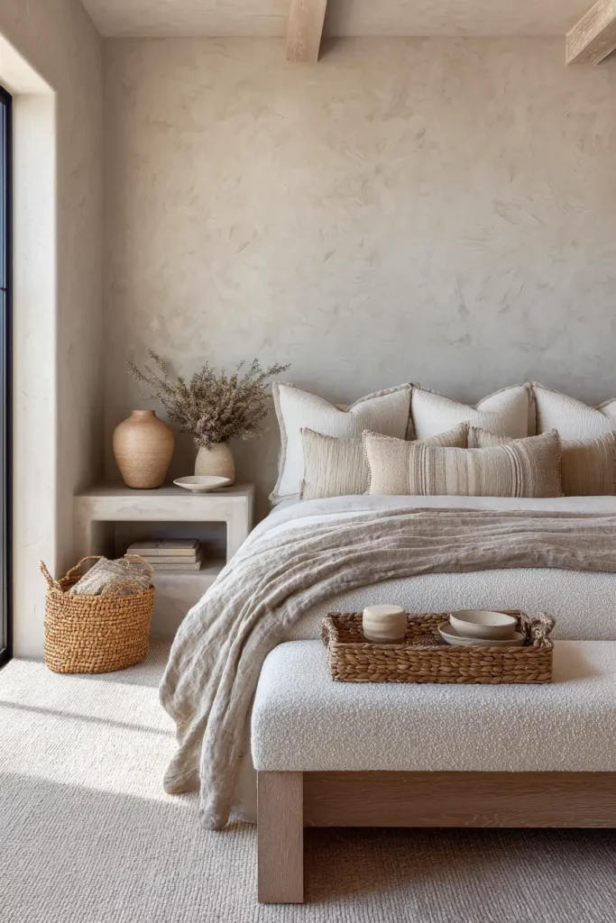 Layered Neutrals with Linen, Bouclé, and Plaster