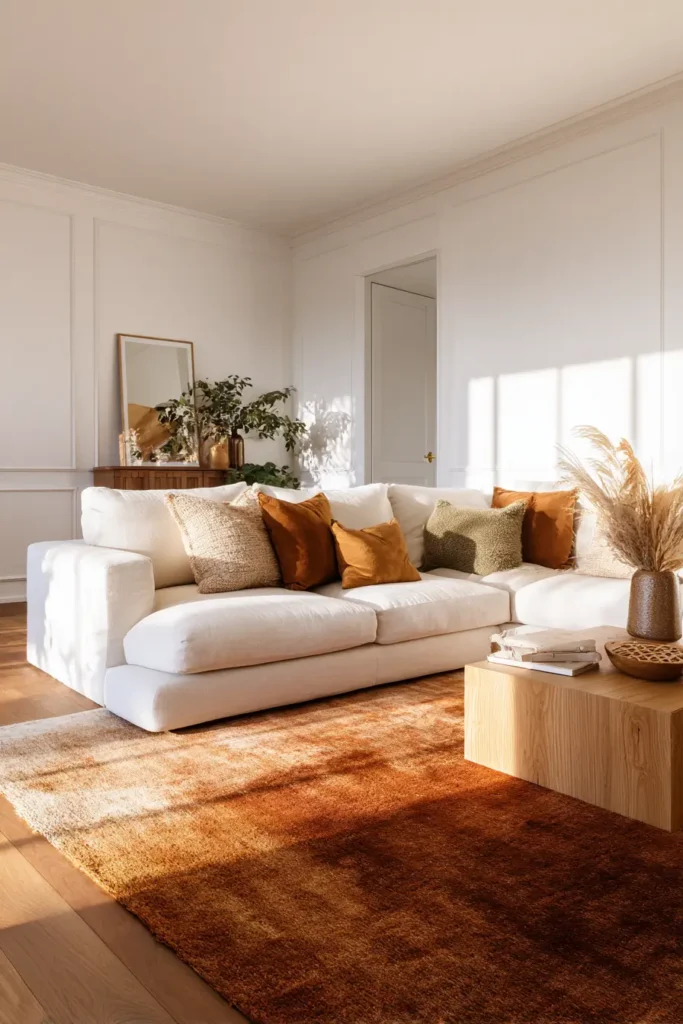 Warm Earth-Tone Rugs Replacing Cool Gray