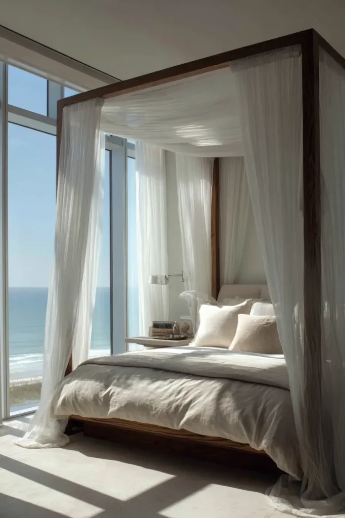 Canopy Bed with Sheer Draping (Resort-Level Detail)