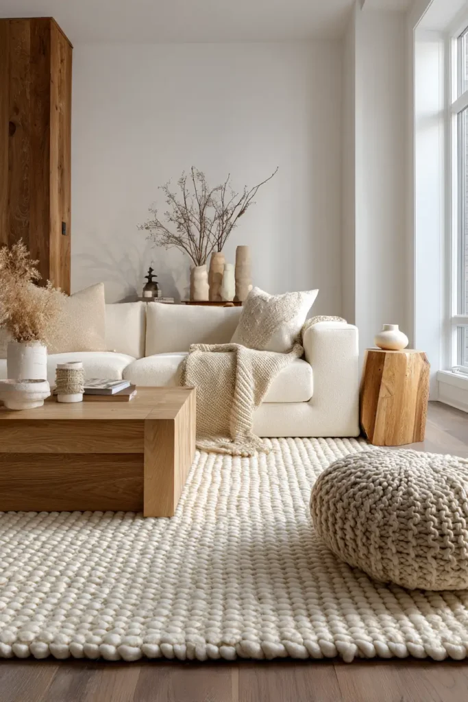 Textured Wool Rugs for Depth & Durability