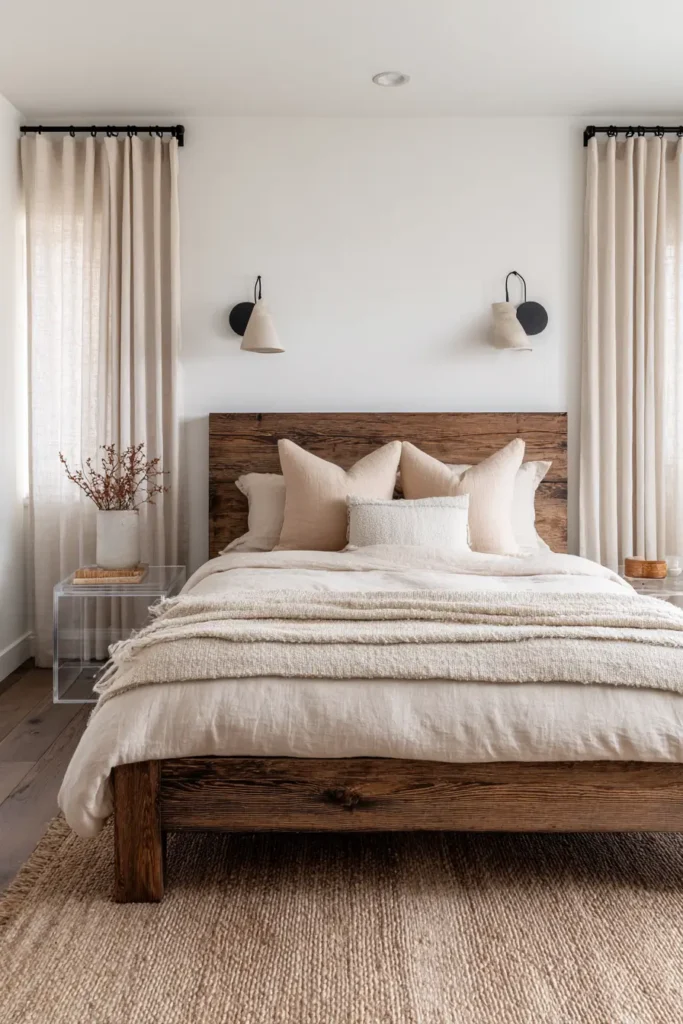  Add Plug-In Wall Sconces (Free Up Nightstand Space)