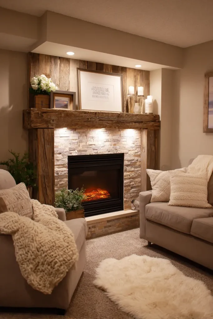 Add a Fireplace or Faux Fireplace Feature