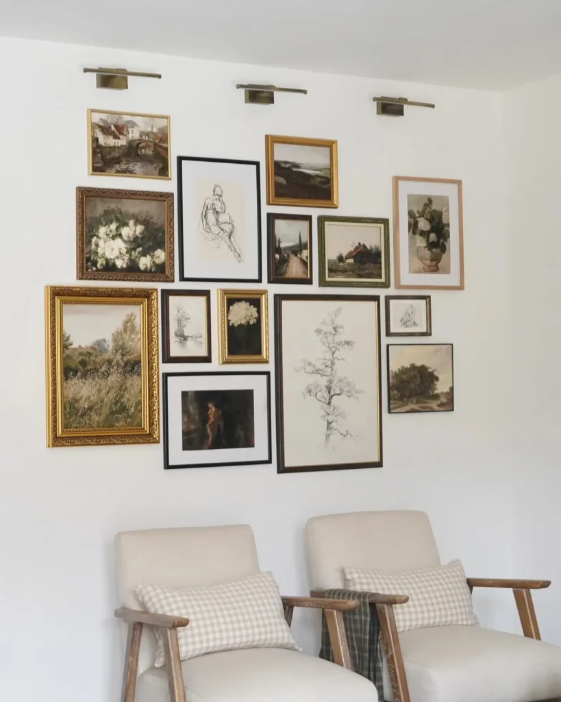 7. Create a Gallery Wall with Dark Frames