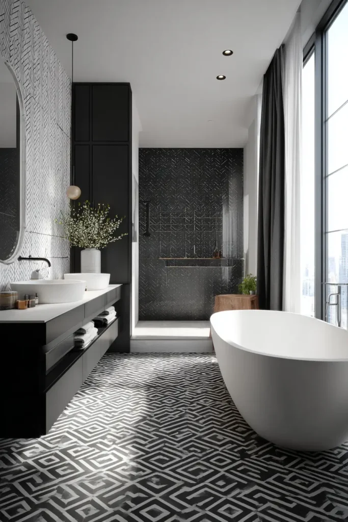 7. Modern Monochrome Tile Patterns