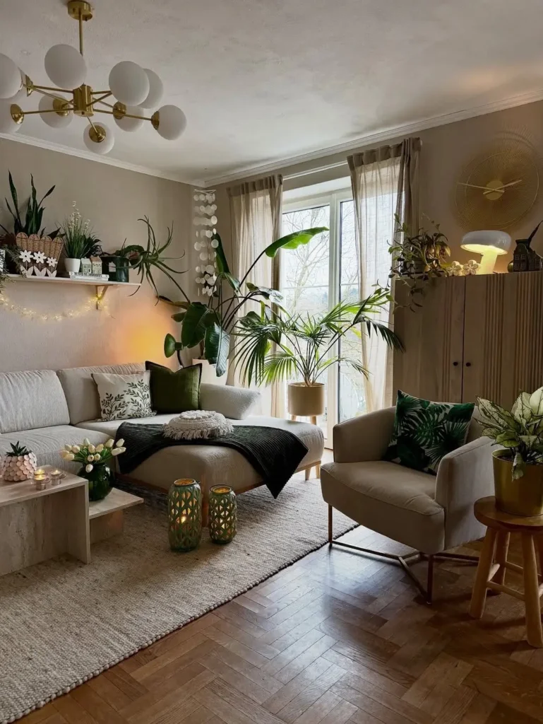 Add Indoor Plants and Dried Stems for Living Color