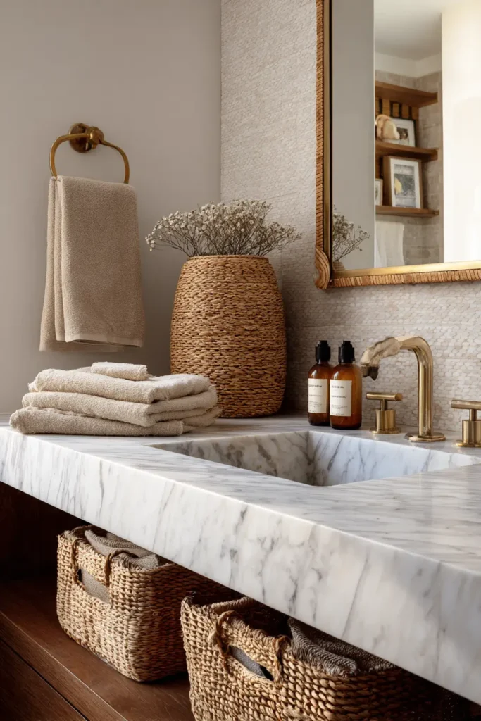 Add Texture With Woven Baskets or Rattan Pieces