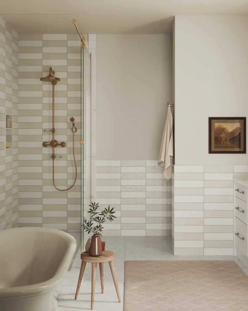 Idea 10: Lay Rectangular Tiles Horizontally to Widen the Room