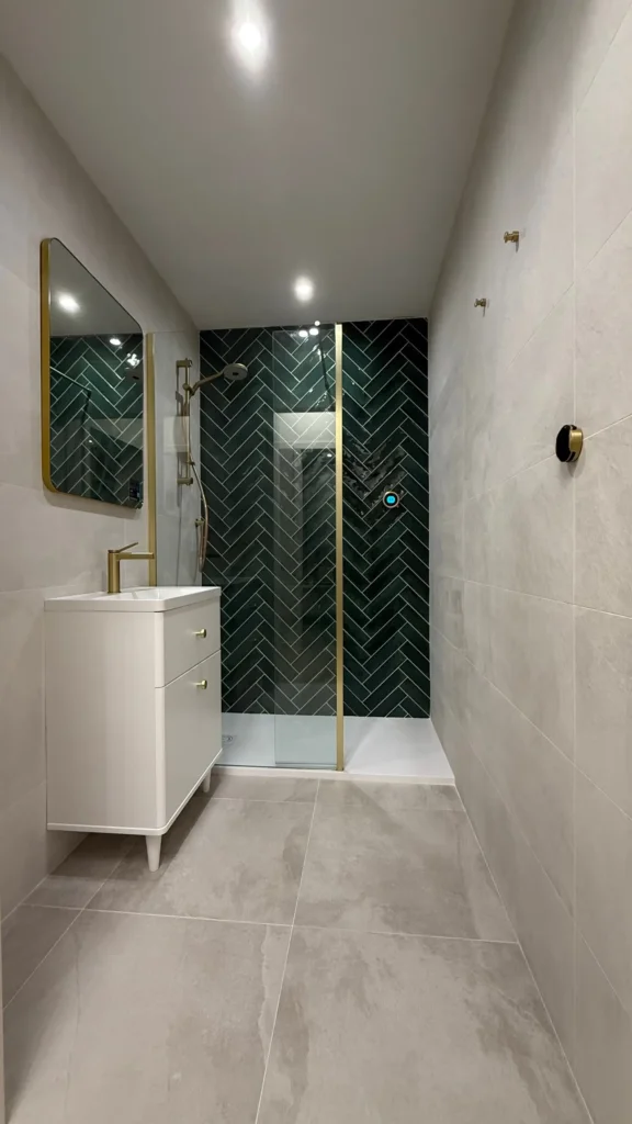 Idea 13: Use Herringbone in the Shower Only