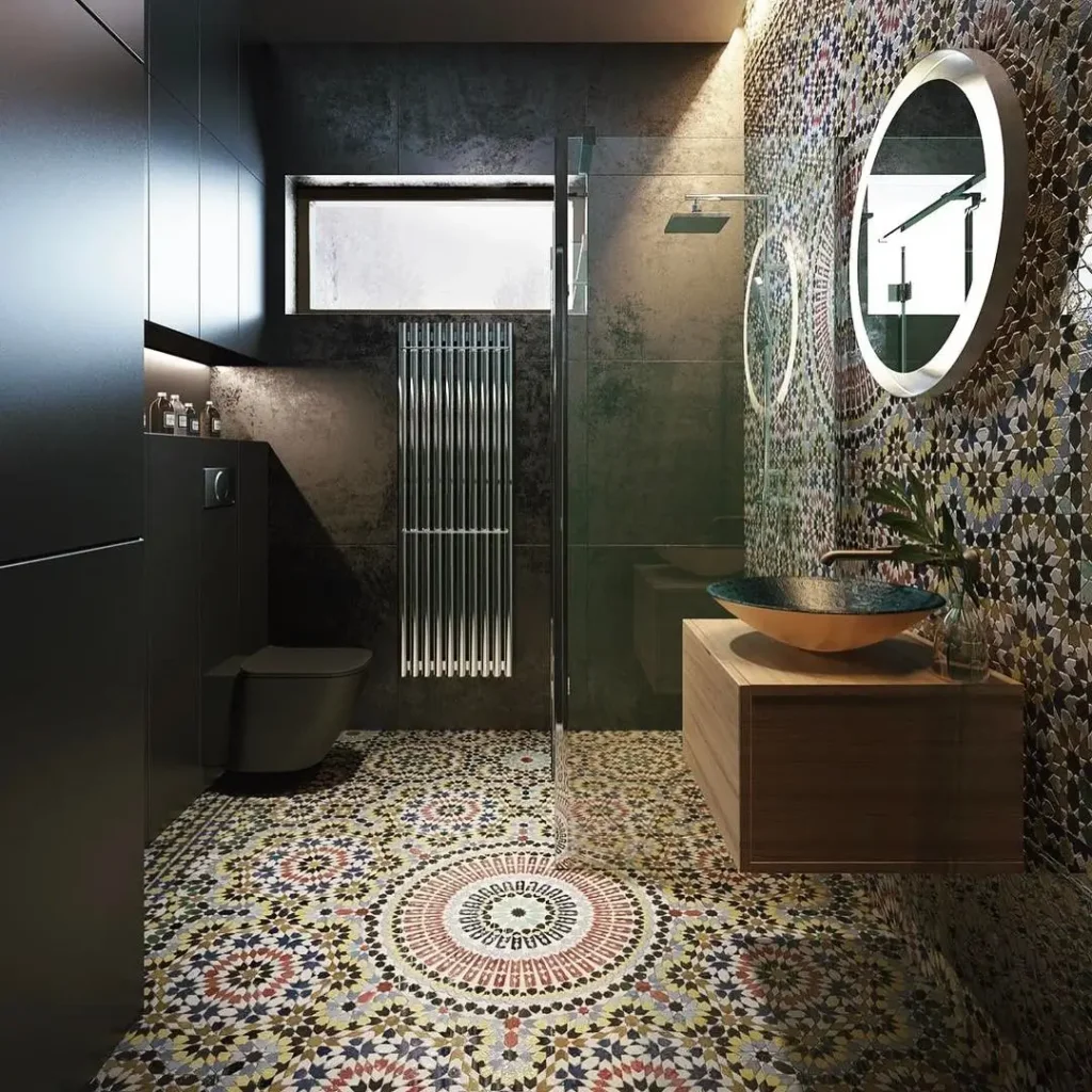 Idea 3: Use Mosaic Tile on One Accent Wall Only