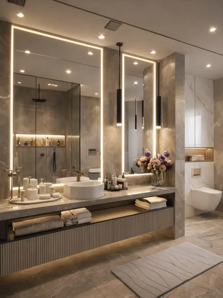 Idea 7: Choose Glossy Tile for Walls