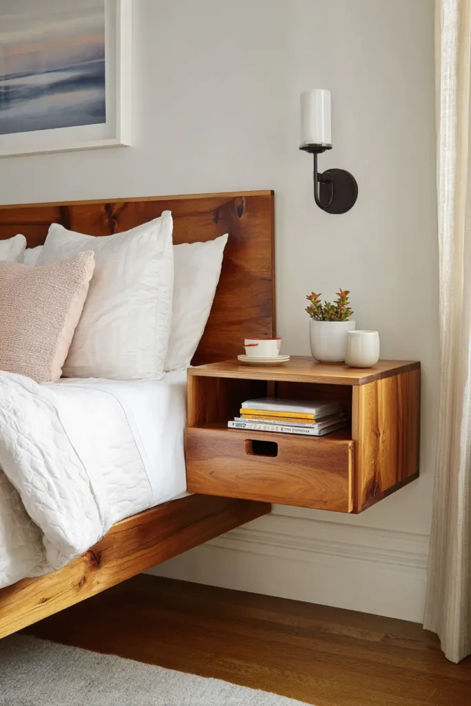 Install Floating Nightstands to Free Floor Space