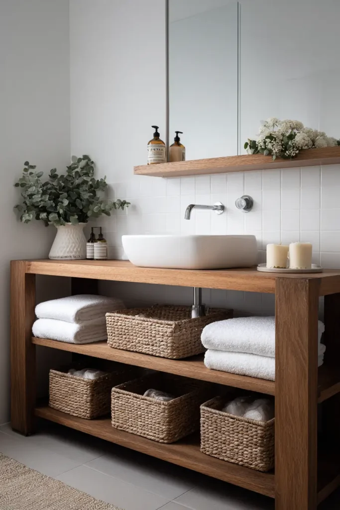 Open Shelf Vanities for a Light, Spa-Like Feel