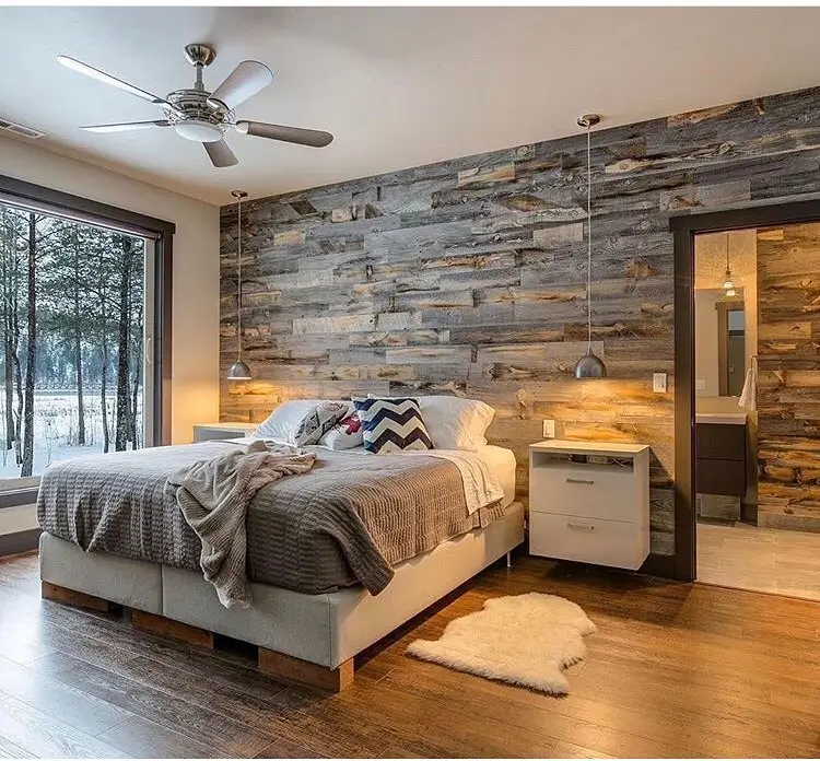  Put Reclaimed Wood on One Wall and Watch the Room Change