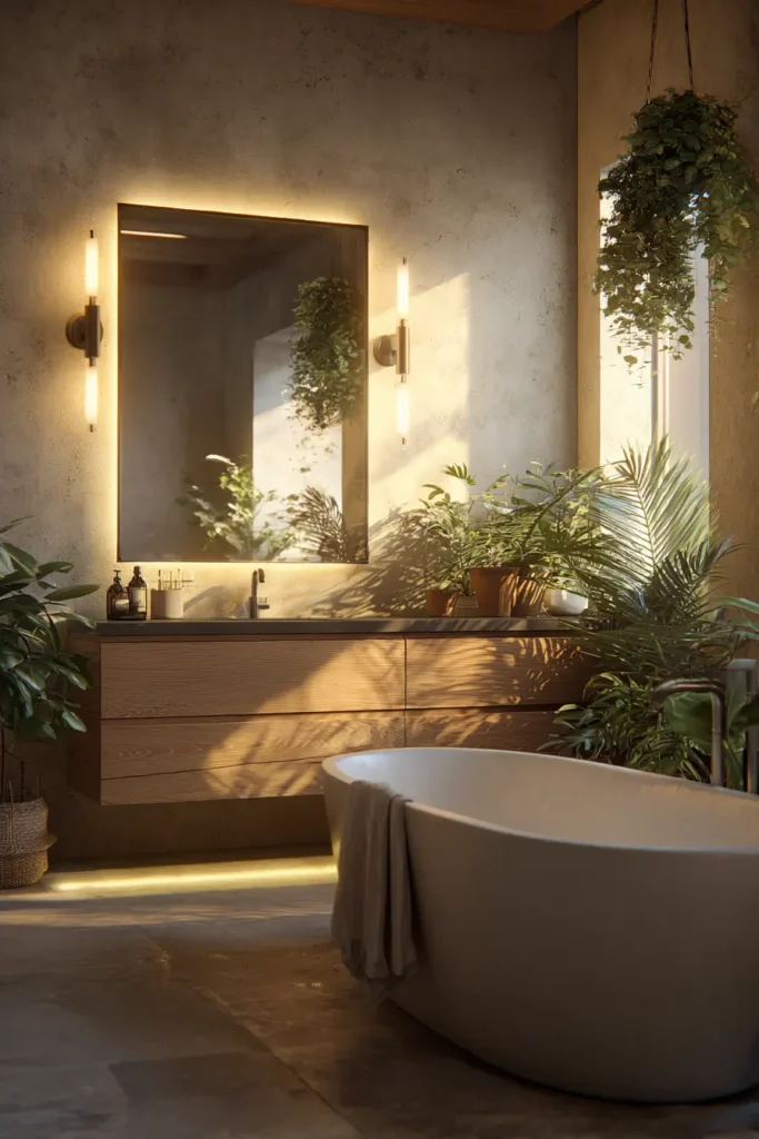 Spa Style Layered Lighting