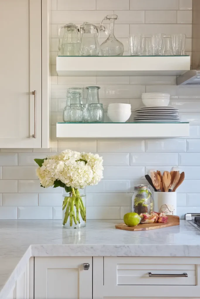  Swap Upper Cabinets for Open Shelves