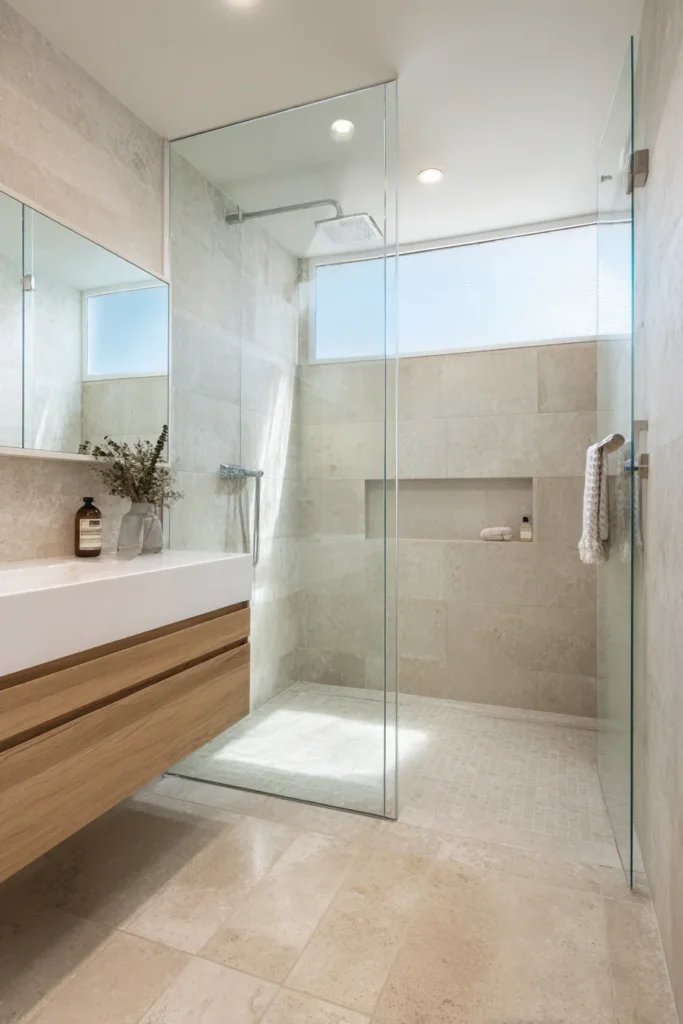  Frameless Glass Walk In Shower for an Open Feel