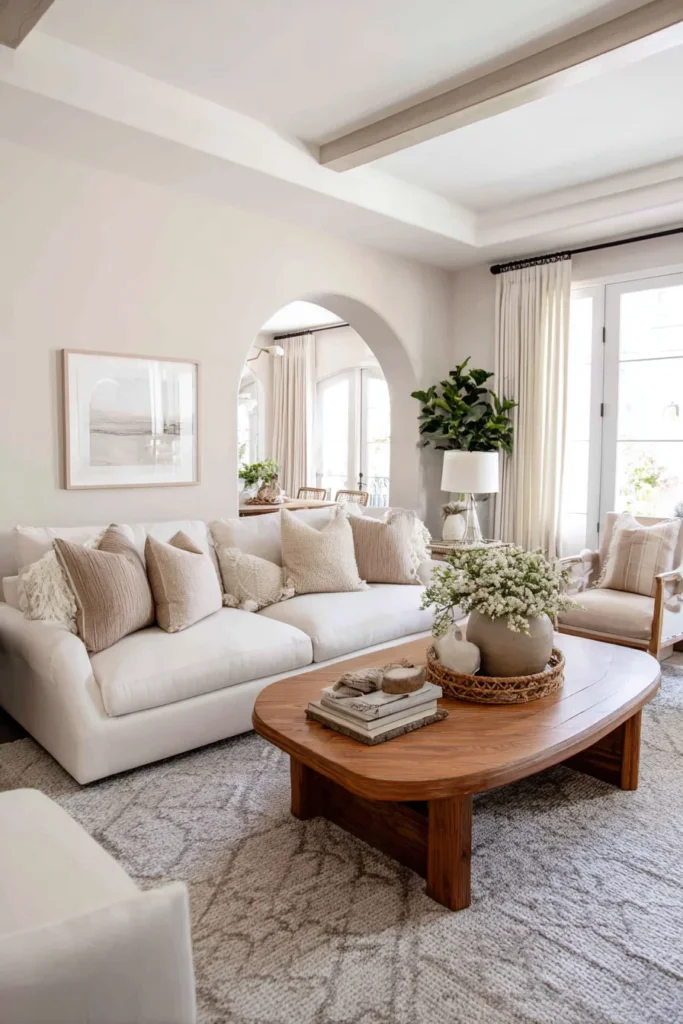 1. Warm Neutral Living Room That Feels Cozy