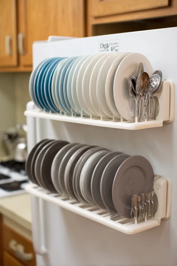10. Magnetic Silicone Folding Dish Rack – Zero Counter Space