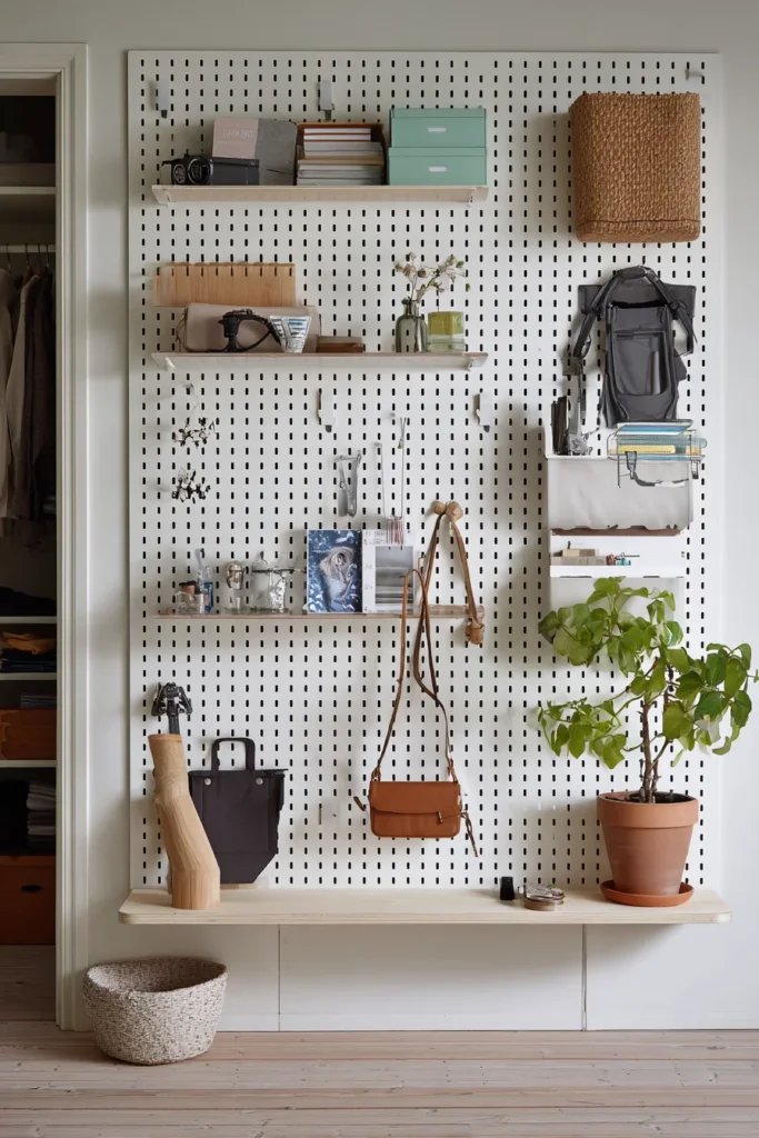 10. Pegboard and Slatwall Systems as Furniture