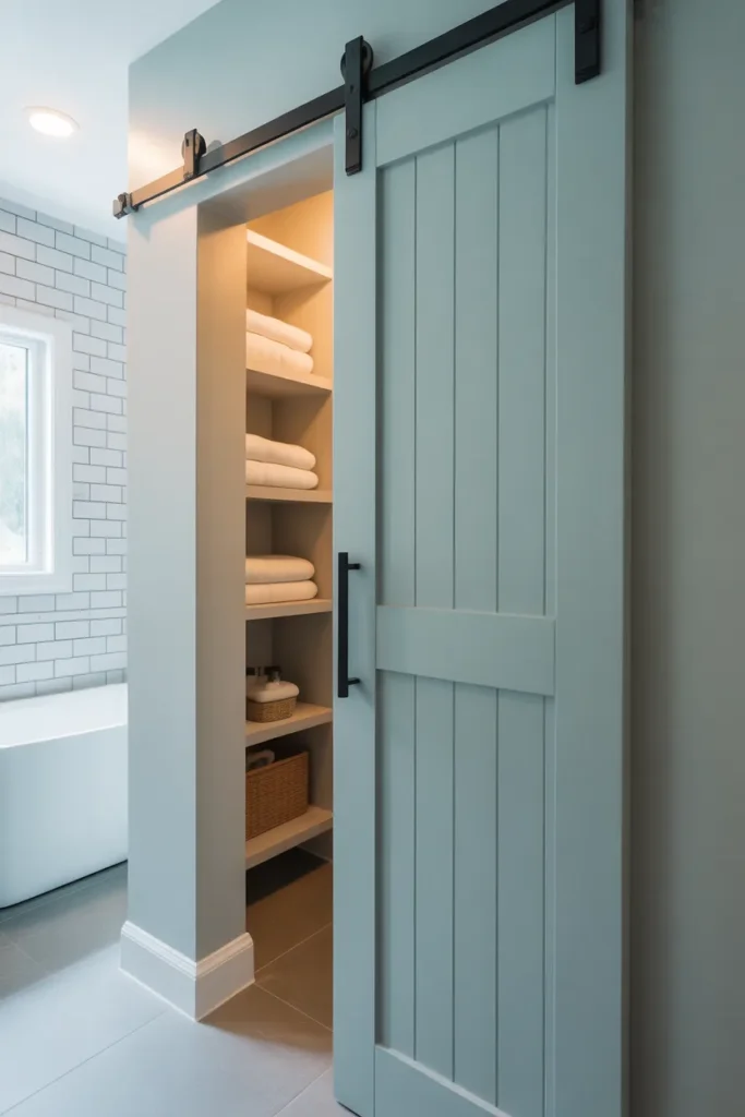 11. Add a Single Barn Door (Not for the Toilet)