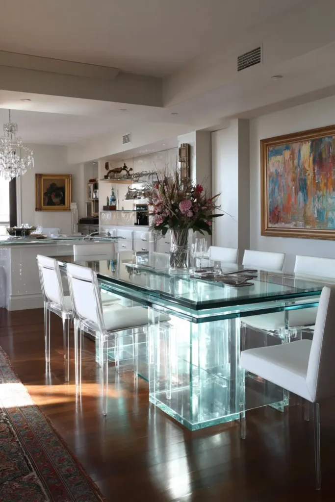  Glass Furniture Reduces Visual Weight