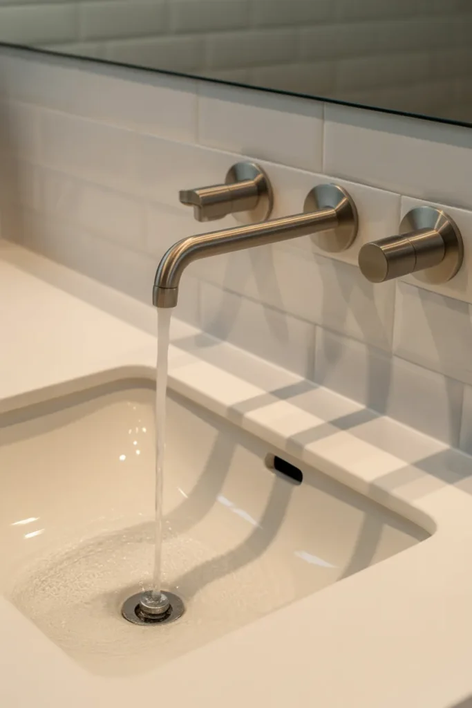 12. Choose Wall-Mounted Faucets for a Clean Line