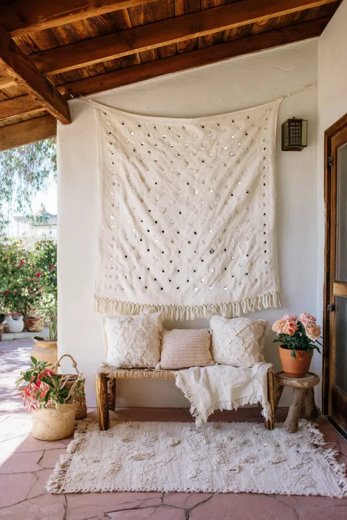 12. Moroccan Wedding Blankets as Wall Art