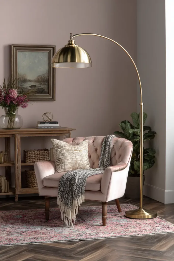 12. The Arc Floor Lamp With Aged Brass Accents