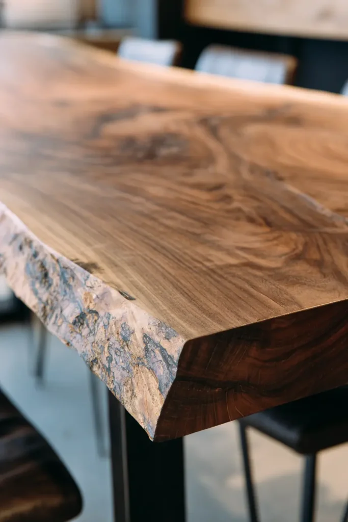 13. Live-Edge and Slab Furniture (Not Rustic Log)