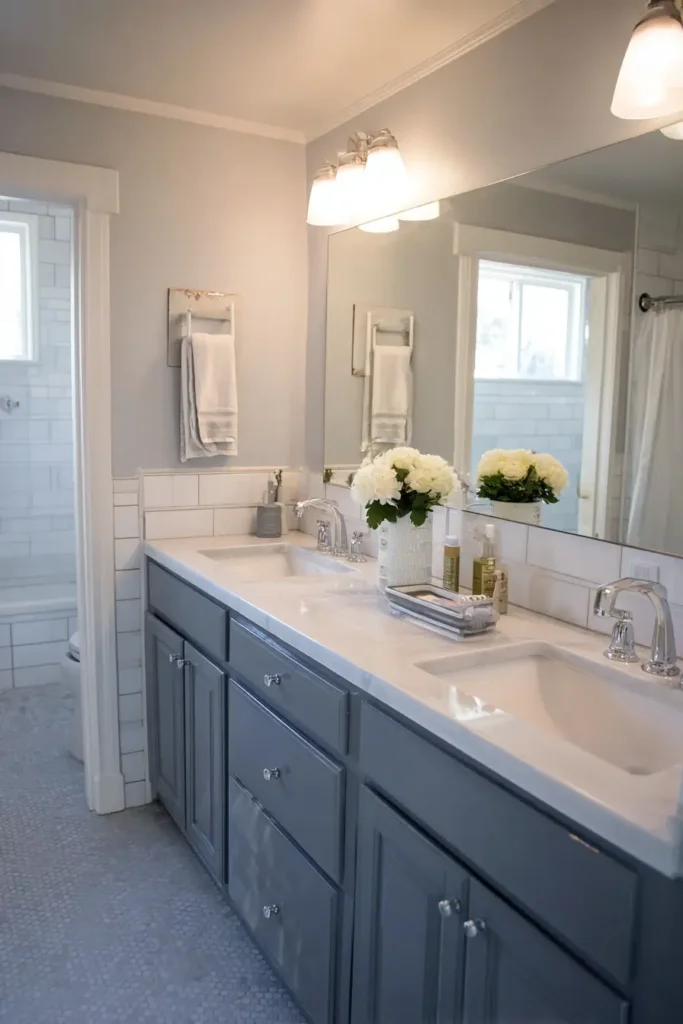 13. Paint Bathroom Cabinets for a Fresh Look