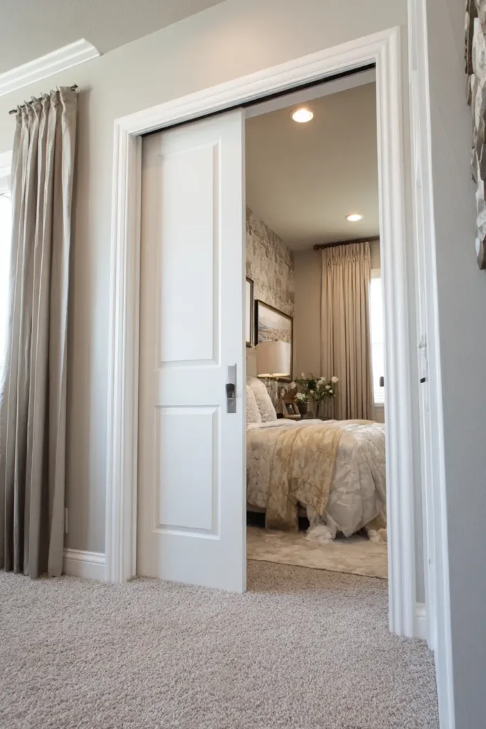 13. Replace Your Swing Door with a Pocket Door or Curtain