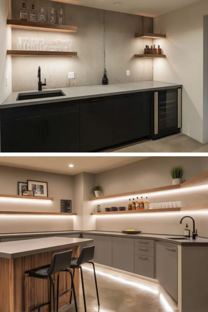 Wet Bar vs Dry Bar Setup