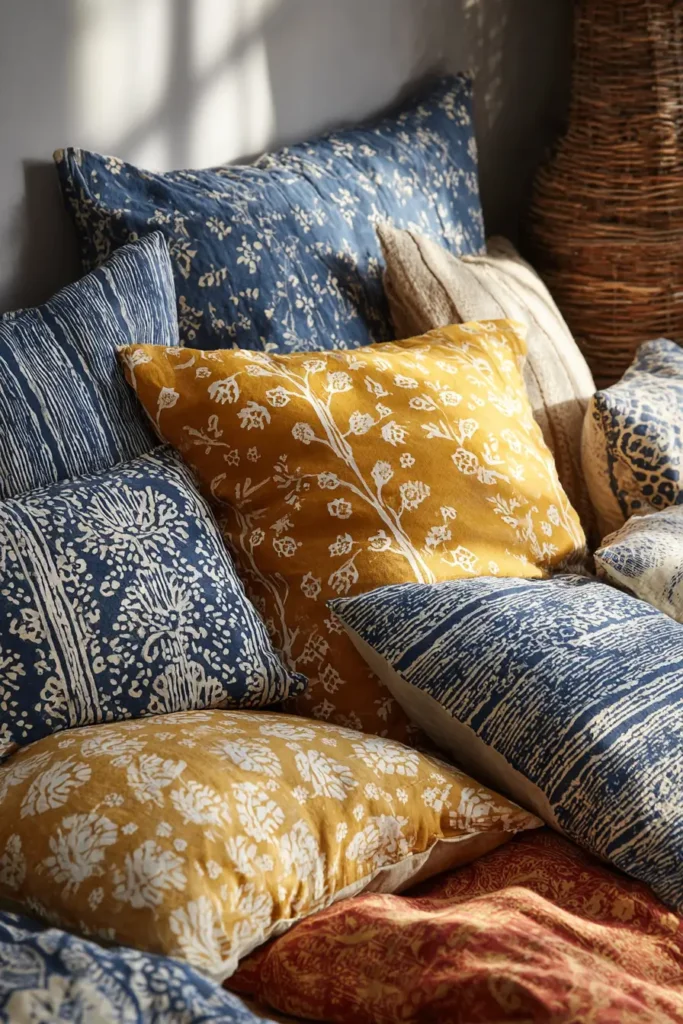 15. Block-Printed Cotton Bedding