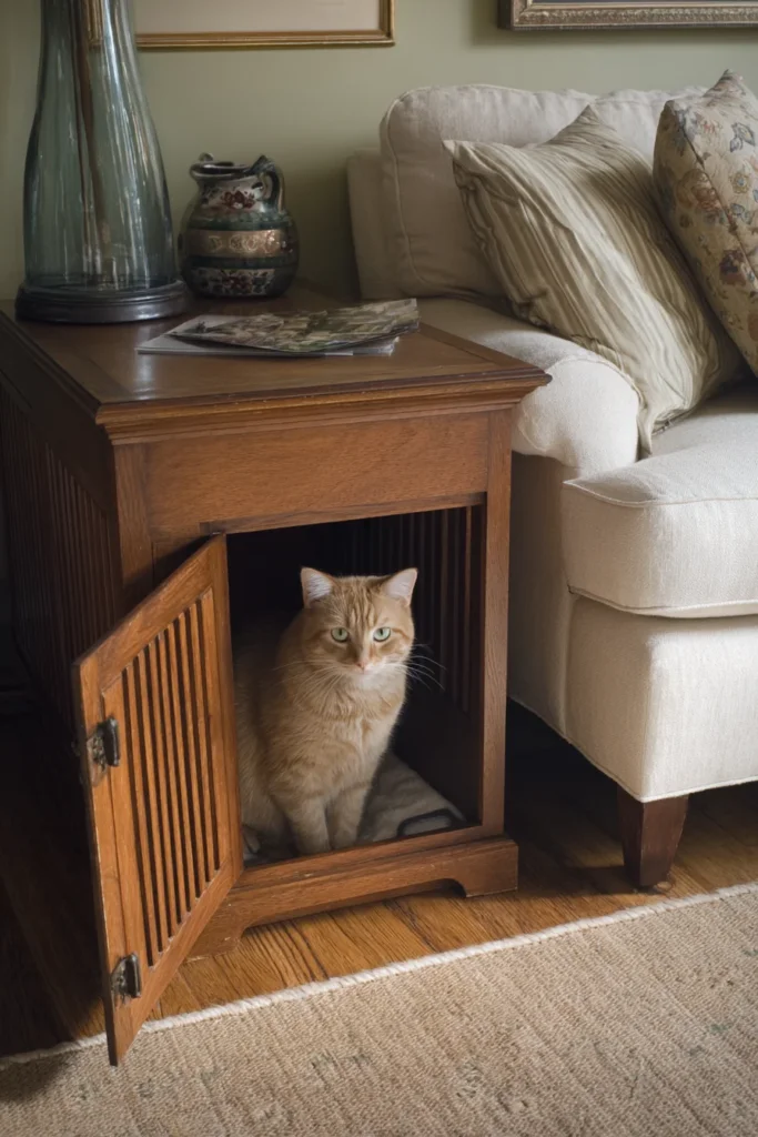 15. Hidden Pet Furniture for Litter Boxes and Crates