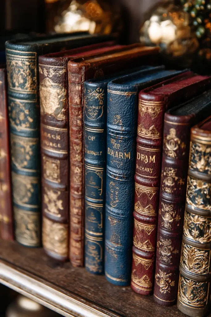 15. The Faux Leather Vintage Books That Fill a Shelf Instantly