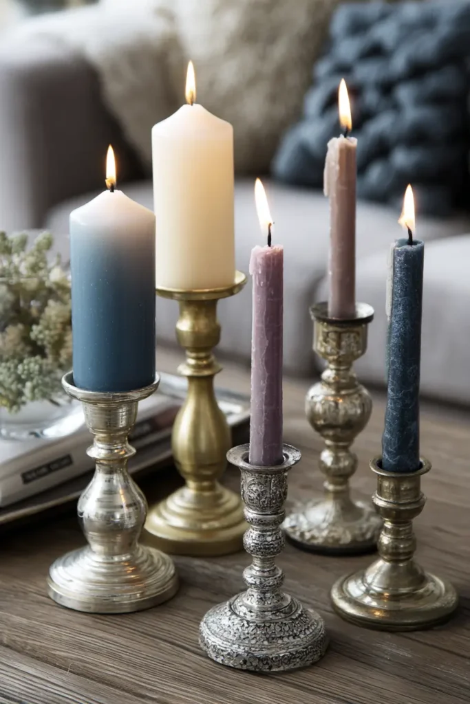 15. Thrift Candles and Candle Holders Styling