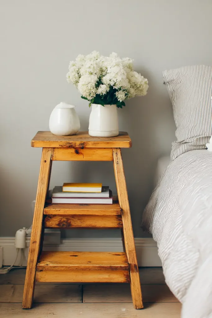 16. Use a Stool That Is Also a Step Ladder and Nightstand