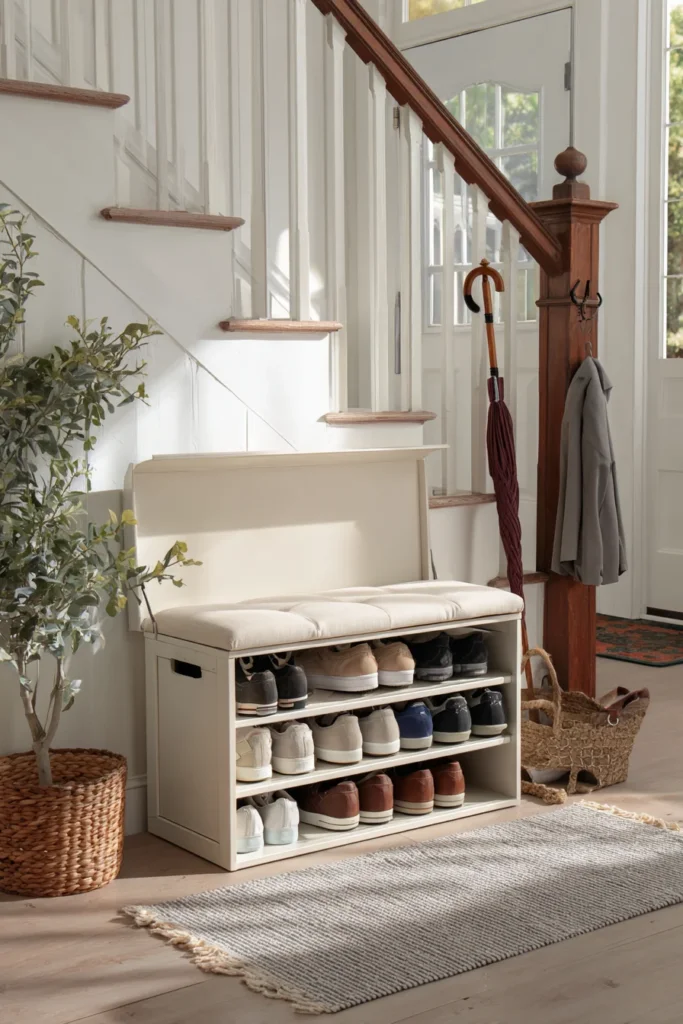 17. Shoe Storage That Doubles as Seating
