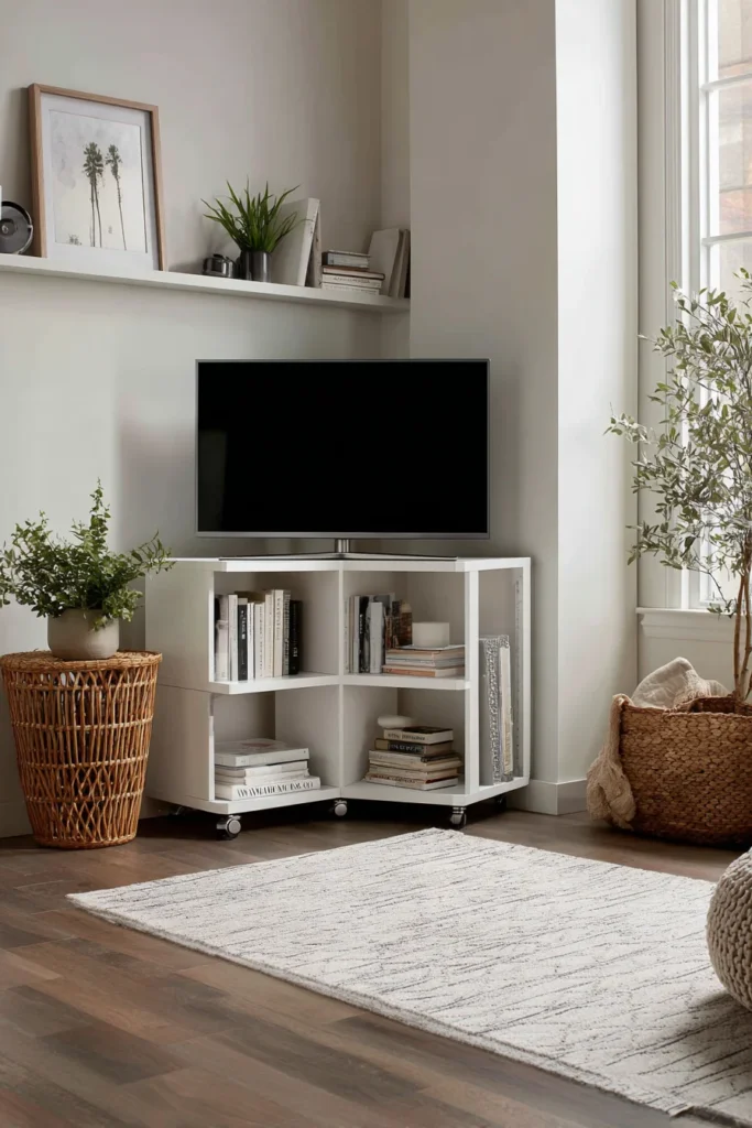 18. TV Stand and Room Divider on Casters