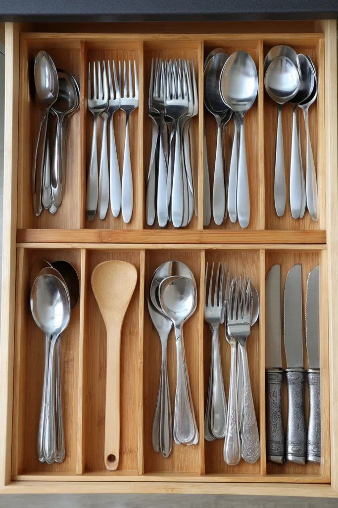 2. Expandable Silverware Organizer for Cutlery Drawers