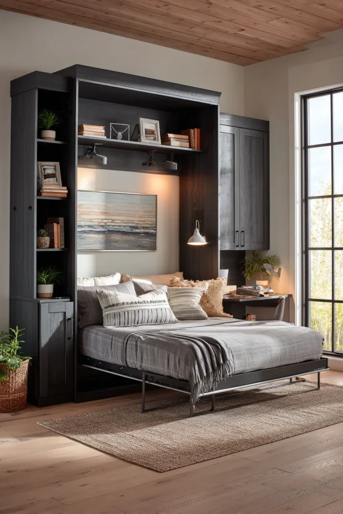 2. Murphy Beds with Built-In Everything