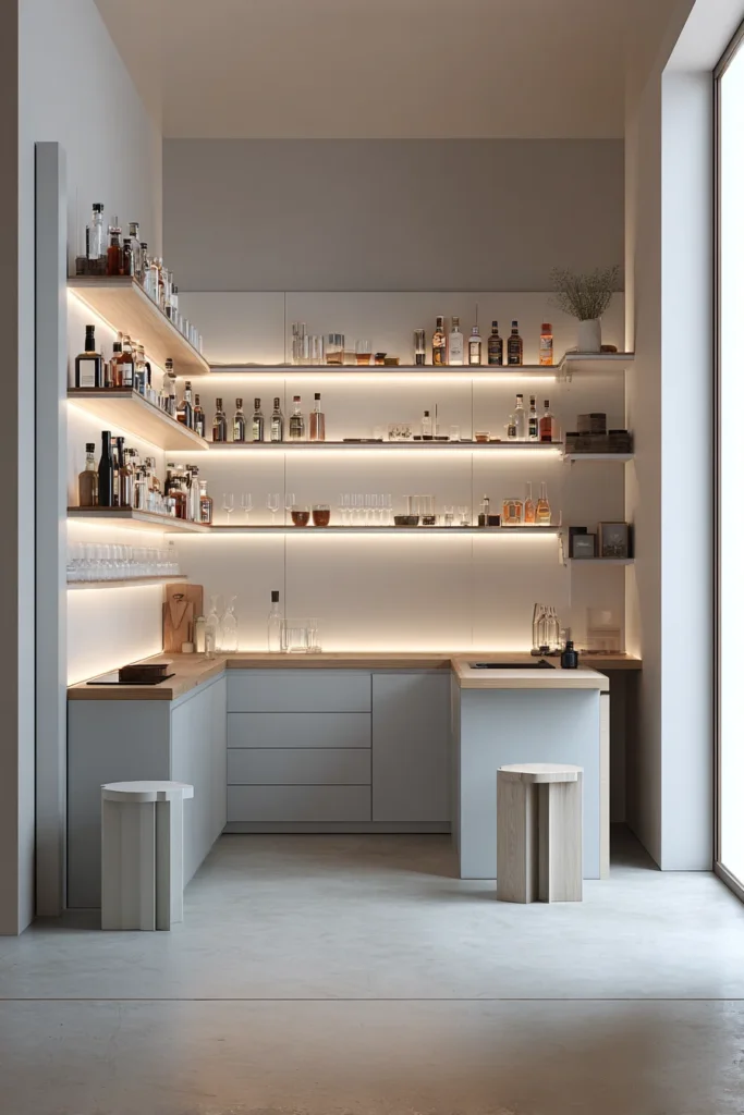 Small Basement Bar Setup for Tight Spaces