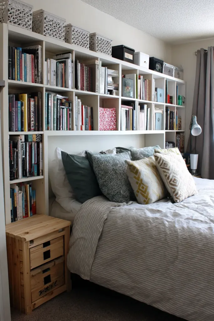 2. Turn Your Headboard Into a Storage Wall