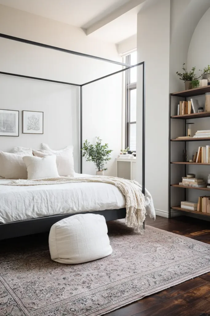 Choose a Low, Wide Bed Frame for Space Illusion